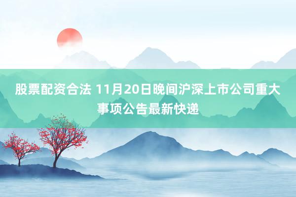 股票配资合法 11月20日晚间沪深上市公司重大事项公告最新快递