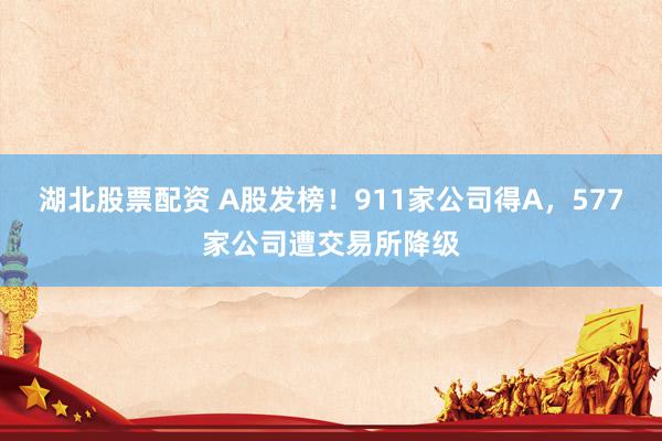 湖北股票配资 A股发榜！911家公司得A，577家公司遭交易所降级