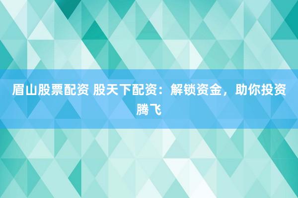 眉山股票配资 股天下配资：解锁资金，助你投资腾飞