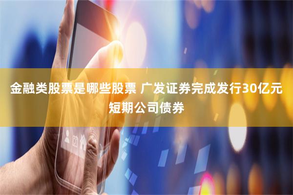 金融类股票是哪些股票 广发证券完成发行30亿元短期公司债券